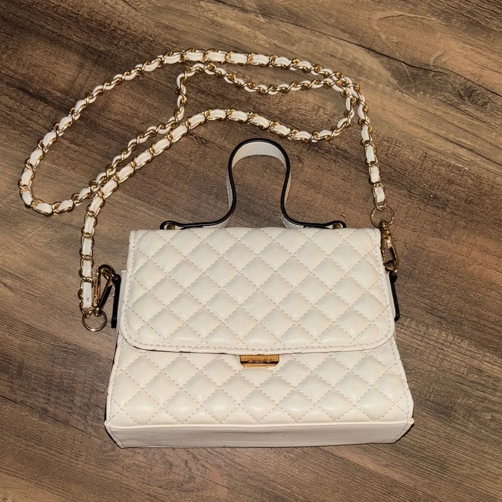 Chic Cream Quilted Satchel